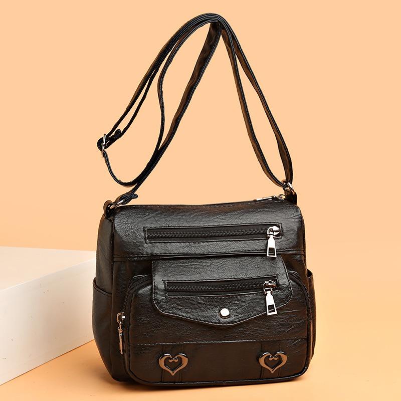 Women Bag Crossbody Bag Soft Leather Versatile Multi-Pocket Shoulder Bag Women Mom Bag Travel Backpack