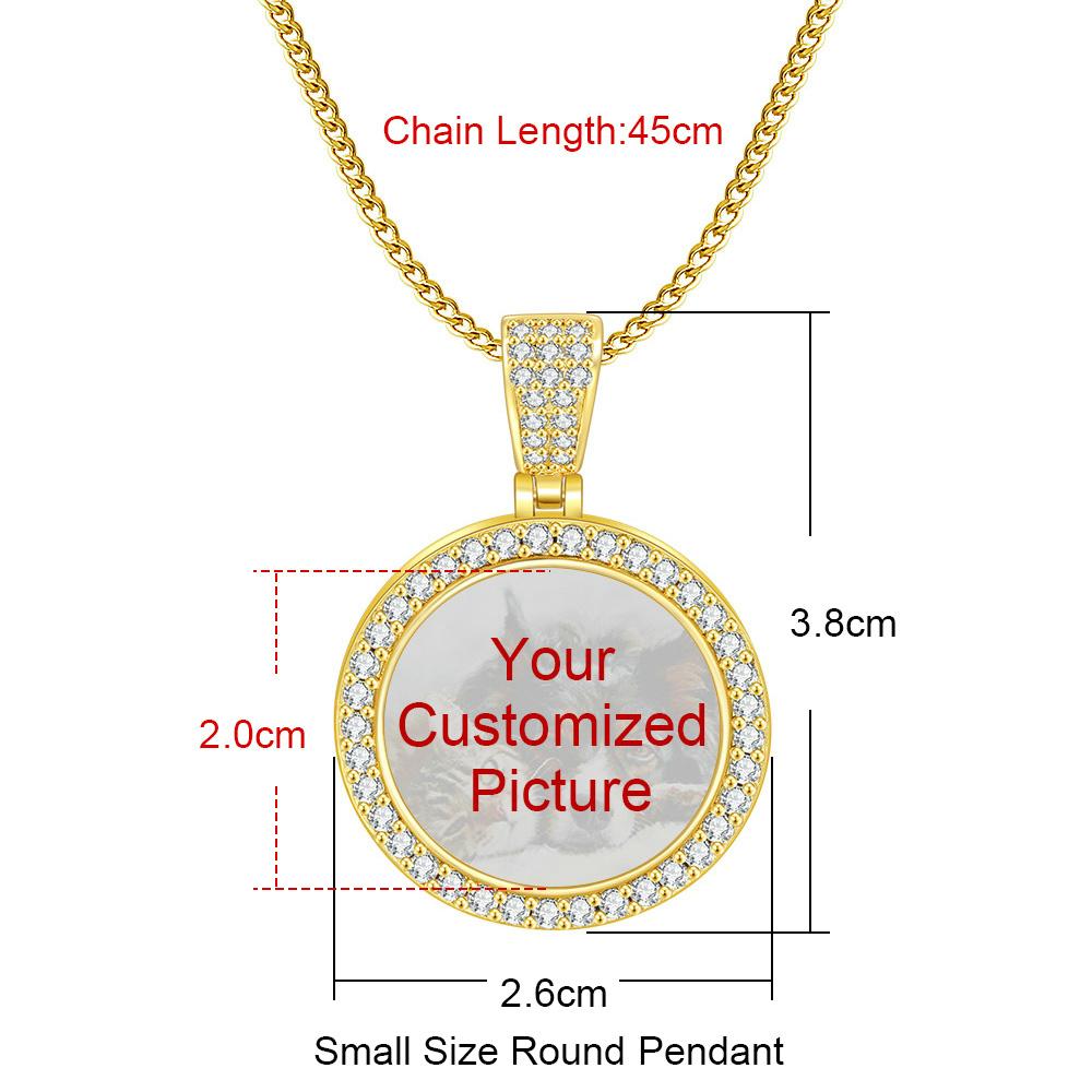 Couple Customized Photo Pendant For Men Women Ice-out Zircon Gold Color Rock Hip Hop Necklace Fashion Jewelry Dropshipping