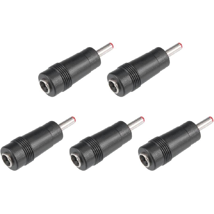 uxcell DC Power Connector 5.5x2.1mm Female Jack to 3.5x1.35mm Male Adapter Barrel Connector 5pcs