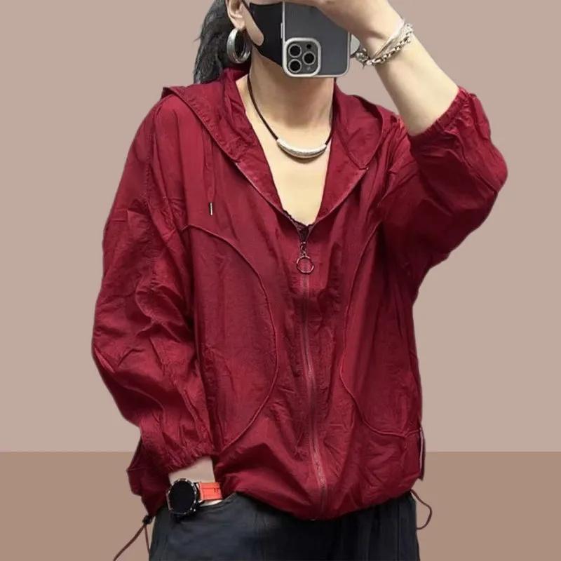 Женская летняя верхняя одежда топы модная куртка пляжная тонкая солнцезащитная защита от УФ-лучей пальто женские толстовки с капюшоном с длинным рукавом