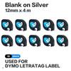 10 шт., 12 мм LetraTag LT91208 LT 91208 Лента для этикеток для этикеток Dymo Letra Tag Пластик для принтеров Dymo Letra Tag LT-100H, LT-110T, QX 50