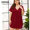 Summer Large Size Nightdress Women's Home Wear Pajamas Short-sleeved V-neck Large Size Nightgowns
