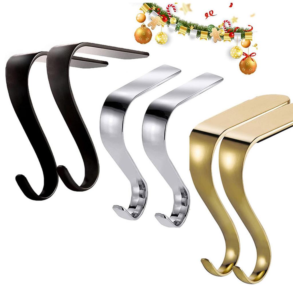 Stylish Christmas Stocking Holders Accessory for Fireplaces Mantels Hook and Garlands Clip In Sturdy Metal Materials