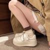 Женские туфли на толстой подошве на липучках, новые туфли-булки с увеличением высоты, повседневные универсальные маленькие белые туфли