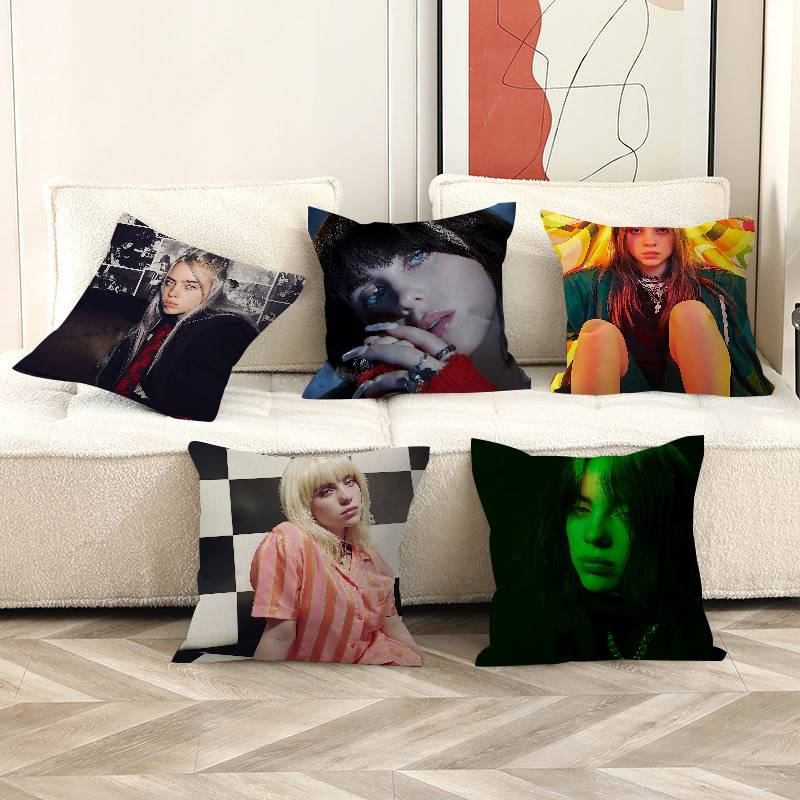 Pop EEilishS Star BbillieS Personalized Pillow Dust Cover Bedroom Kids Party Decoration Pillowcase Birthday Children Gift