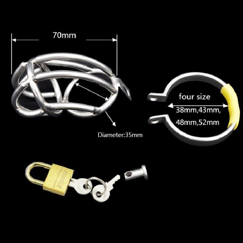 Мужская клетка верности из нержавеющей стали, клетка для пениса, кольцо для пениса, стандартный металлический замок