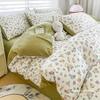 Комплект из четырех предметов из стираного хлопка и льна, двухслойное стеганое одеяло, простыня, комплект из трех предметов для спальни, постельное белье