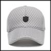 Кепка сетчатая с логотипом, с длинным козырьком, спортивная, для бега, для улицы, мужская, женская, CA580 [Белый Клык] (Светло-серый)