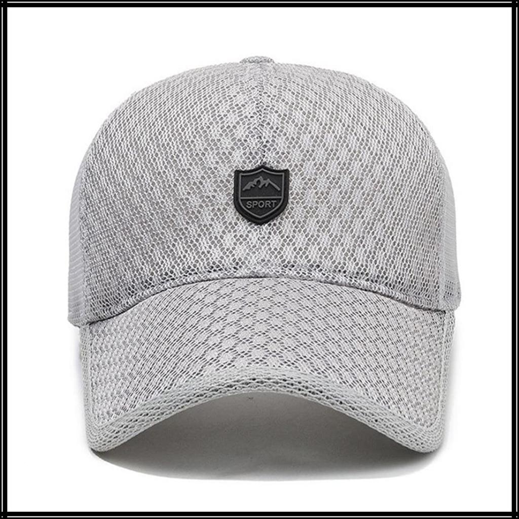 Кепка сетчатая с логотипом, с длинным козырьком, спортивная, для бега, для улицы, мужская, женская, CA580 [Белый Клык] (Светло-серый)