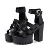 Plus Size 41 42 Summer Shoes Women White Open Toe Button Belt Thick Heel Wedges Platform Shoes Fashionable Casual Sandals Female Footwear