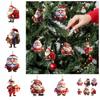 Santa Claus Xmas Car Ornament 2D Acrylic Christmas Snowman Santa Claus Pendants Pendants Gift