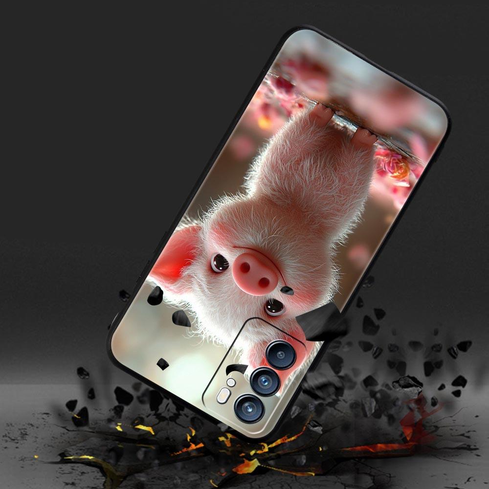 Милый Чехол для Телефона в Виде Свинки Для Oppo A17 A31 A54 A57 A78 A79 A98 Find X5 X6 Reno 6 7 8 10 11 12 13 F Pro 5G Мягкий ТПУ Чехол Fundas Capas