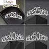 18 Years Old Rhinestone Tiaras Headbands For Birthday Crown Cake Prom Party 25 40 50 60 Bridal Wedding Hair Jewelry