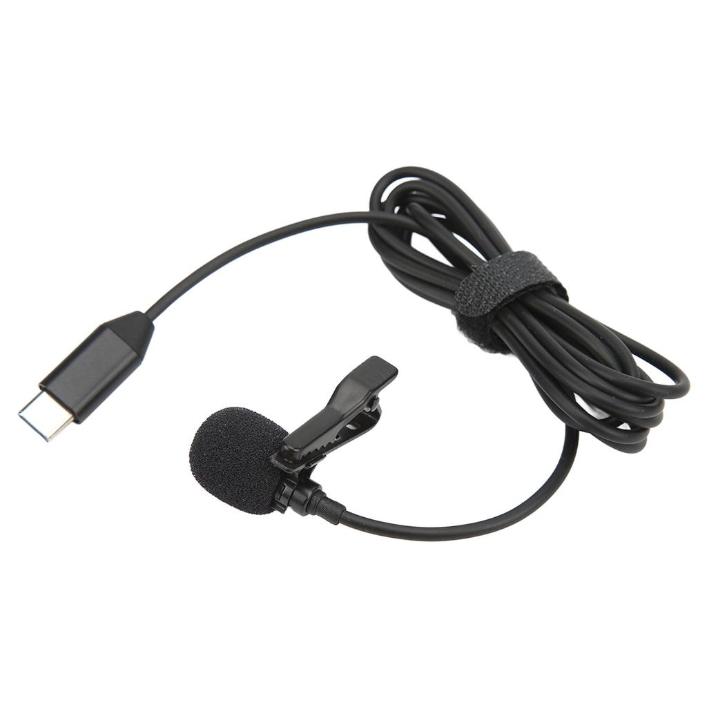 Wireless Lavalier Microphone ‑34dB Metal Lapel Mic for Insta360 ONE R Type C Smartphone 1.5M