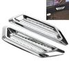 2pcs Plastic Chrome Car SUV Air Flow Fender Side Vent Decor Stickers Accessory ADM