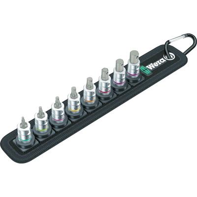 Wera 05003881001 Набор головок-бит Zyklop A 2 Шестигранник на планке с фиксацией Hex-Plus, Привод 1/4", 8 предметов [Официально Япония]
