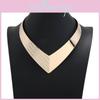 Fashion V Shaped Metal Women Collar Necklace With Geometric Design For Women