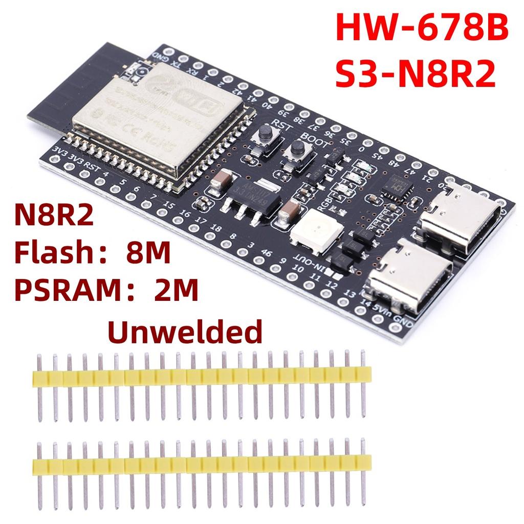 ESP32 S3 Dual Type-C Development Board WiFi Expansion Board 2.4G Wifi BT Module for Arduino 8MB PSRAM 16MB FLASH N16R8 44Pin