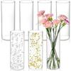 7pcs Glass Cylinder Vases for Centerpieces - 10 Inch Tall Glass Vases for Flowers Home Decoration Wedding Table Decoration Vase