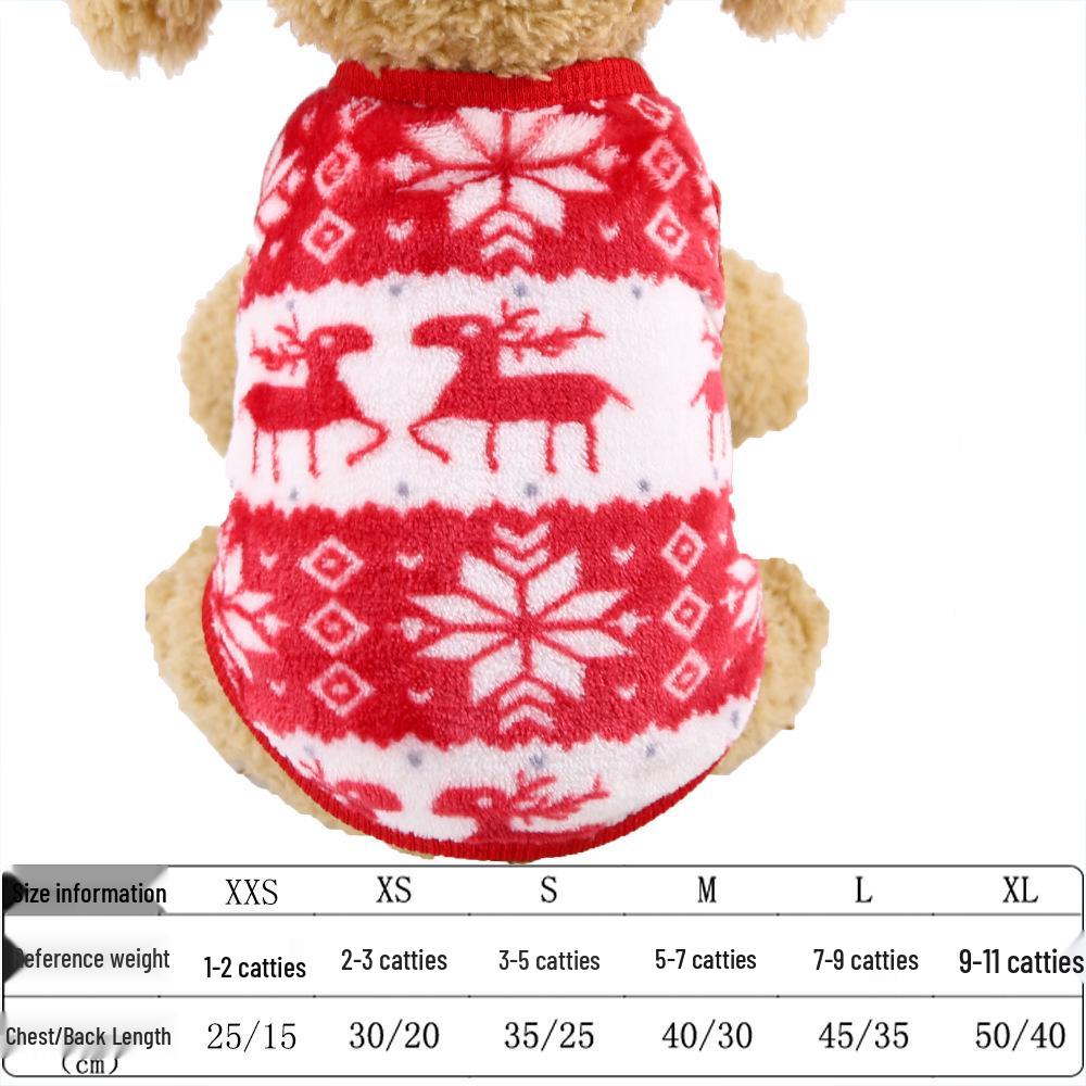 Уютный рождественский костюм оленя для питомцев – Теплый фланелевый наряд для кошек и собак