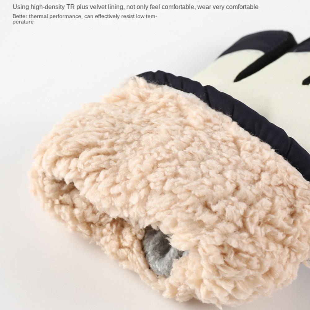 Полиэстеровые плюшевые сенсорные снежные перчатки, нескользящие перчатки для верховой езды, прочные лыжные перчатки, для улицы