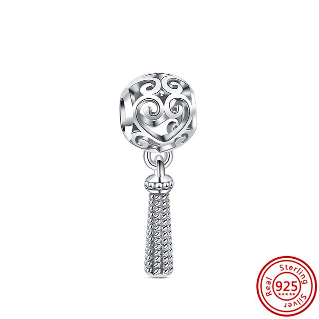 Новые туфли из серебра 925 пробы с сердечком на высоком каблуке с изображением животных, бусины, подходят для браслета-подвески, женские модные ювелирные изделия, изготовление