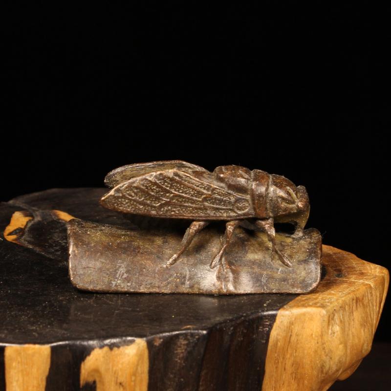 Metal Brass Insect Cicada Figurine Desktop Ornament Study Table Decoration Craft Accessories Small Animal Statue