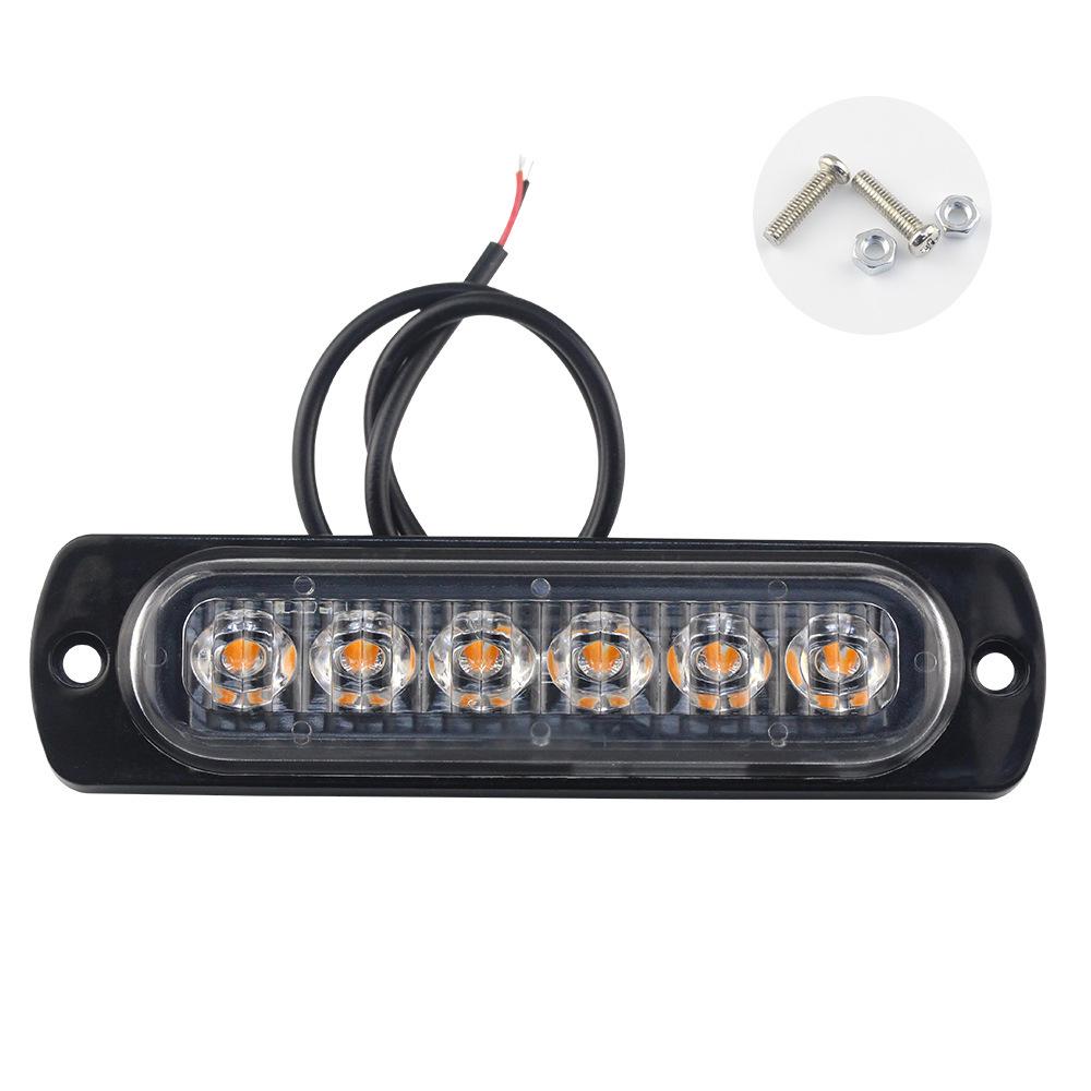 Ultra-Thin LED Car Warning Light: 6 Bright 12-24V Daytime Running Lights with High-Brightness Turn Signals