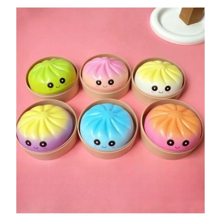 Stress Relief Bao Toy Bicolor Bamboo Box Kawaii Model 2 Colors Random colors