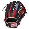 Rawlings HYPER TECH COLOR SYNC Мягкая бейсбольная перчатка для питчеров и аутфилдеров, GR6HTCY719, Темно-синий/Алый, 12,75 дюйма, Для правшей