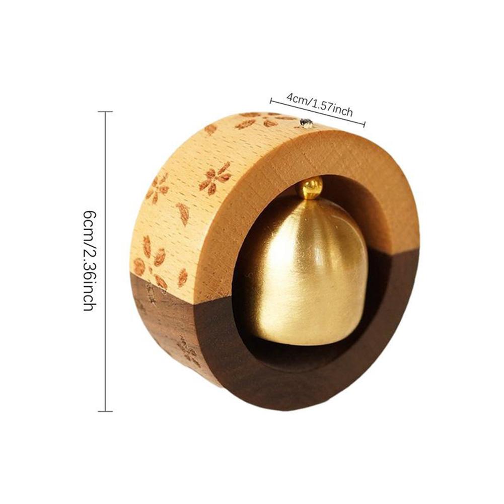 Медный колокольчик с рисунком Сакуры, входной дверной звонок, деревянный дверной звонок, подвесной ветровой звонок, беспроводной дверной звонок для домашнего декора, винтажный магнитный звонок