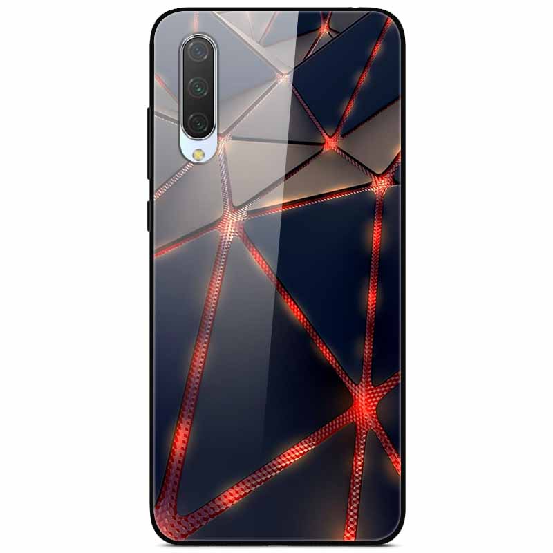 For Xiaomi Mi A3 Cases 9SE 9Lite Fashion Tempered Glass Hard Back Covers for Xiaomi Mi 9 SE Phone Cases Bumper Fundas Coque MiA3
