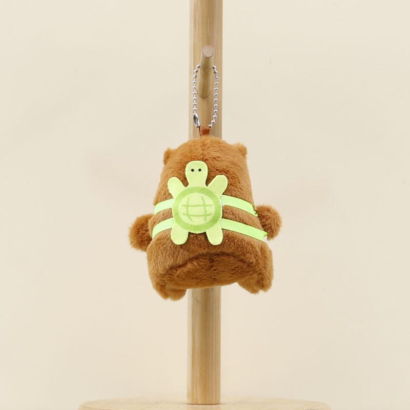 Cartoon Capybara Plush Toy Animal Pattern Bee Hanging Doll Keychain Decorations