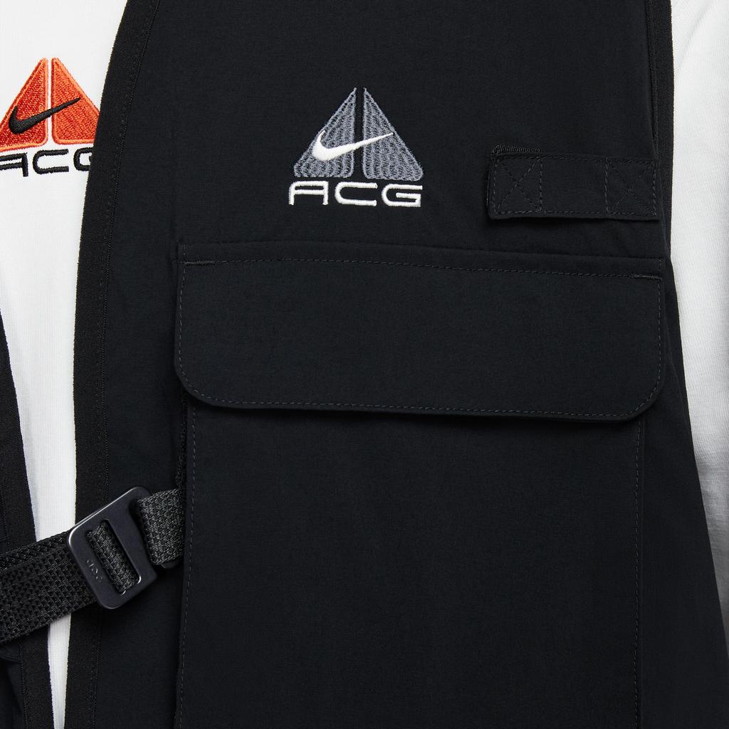 Nike SS25 ACG Черная игуана Съемная панель с логотипом Свободный крой Безрукавная жилетка Мужские жилеты Угольно-черный HJ2878-010