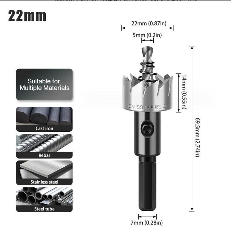 Сверло из быстрорежущей стали, кольцевая пила, биметаллический резак для алюминия, железа, нержавеющей стали, DIY резак по дереву, комплект кольцевой пилы из быстрорежущей стали
