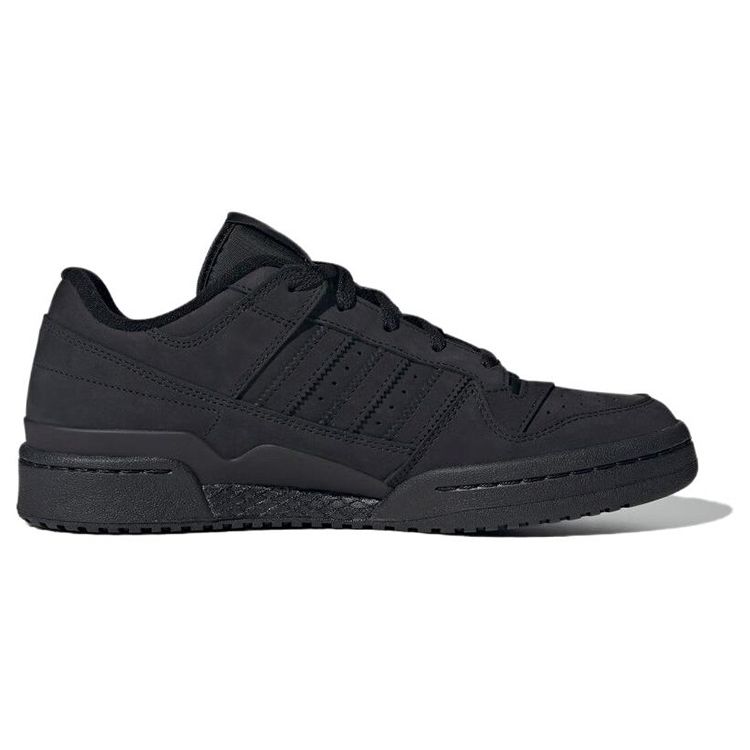 Adidas Originals Forum Top Grain Leather TPU Comfortable Simple Low-Top Skate Shoes Men Sneakers Black ID0990