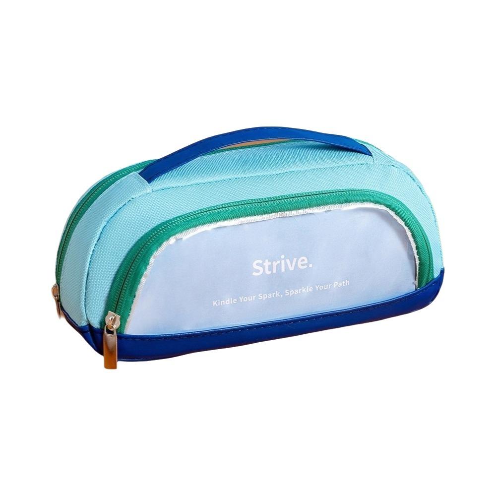 Contrasting Color Minimalist Pen Bag Large Capacity Pencil Case Pencil Pouch School Supplies