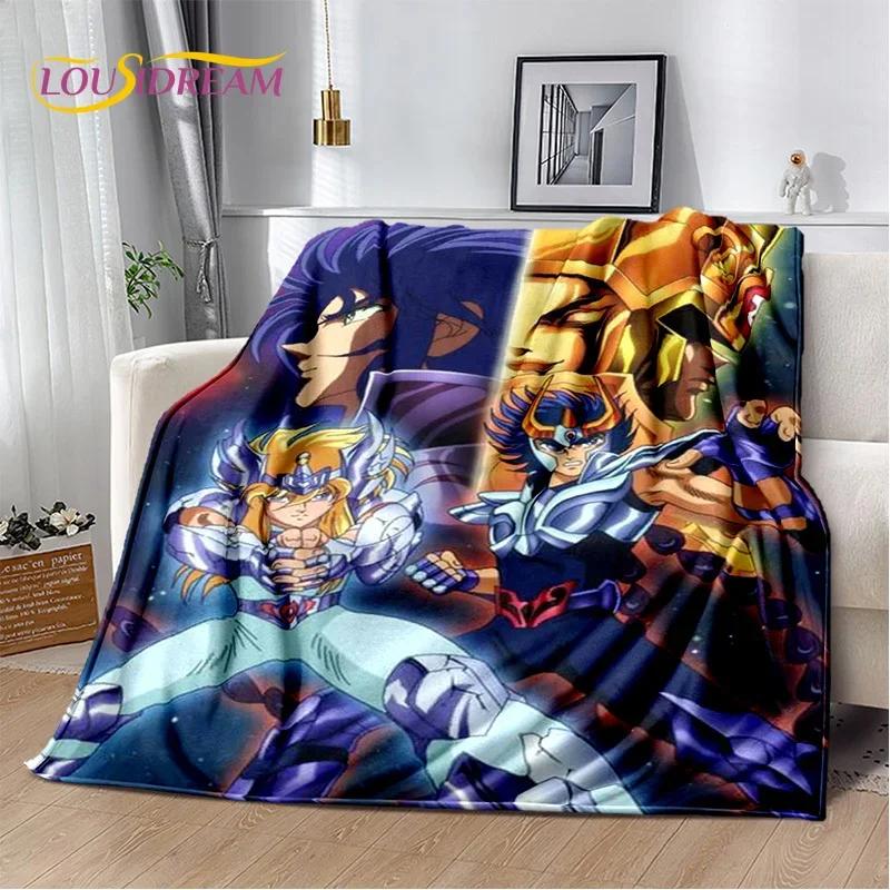 Мягкое фланелевое одеяло из мультфильма Saint Seiya 3D Retro для кроватей, диванов, пикников, пледов для отдыха на свежем воздухе, подарков