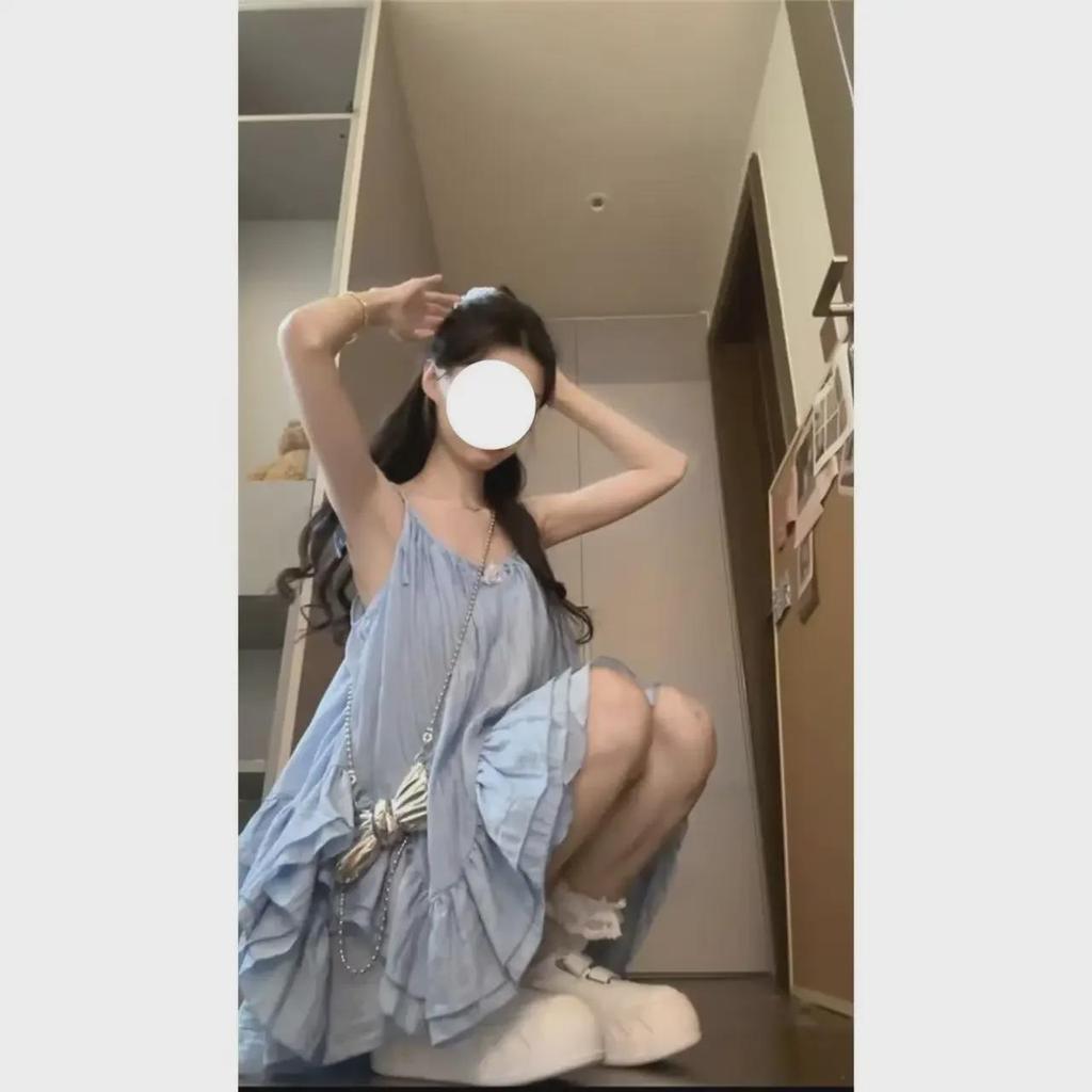 Топ с открытой спиной и подтяжками в японском стиле с юбкой А-силуэта