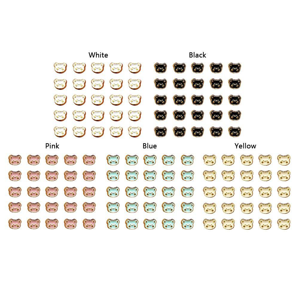 20pcs Metal Bear Head Buttons Mini Doll Shoes Buckles  DIY Doll Clothes Accessories