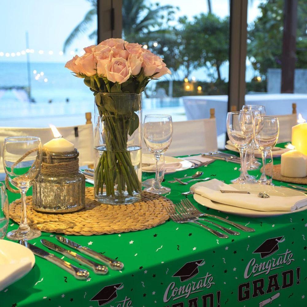 Wear-Resistant Graduation Tablecloth PE Material Disposable Table Cover Table Runner Class of 2026