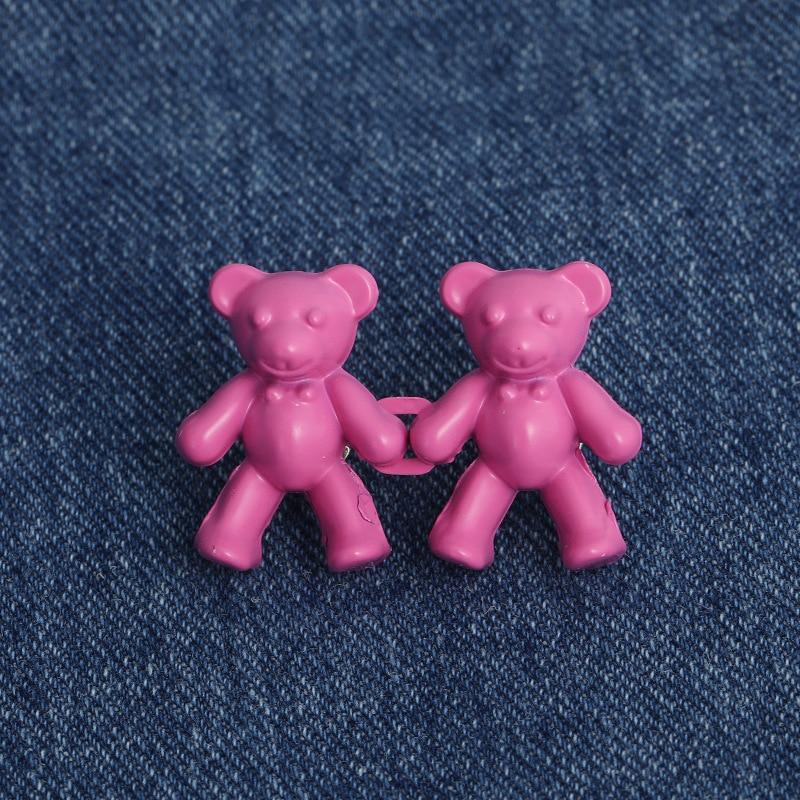 Пряжки для джинсов с мишкой из цинкового сплава, джинсовые брюки, Пряжка для уменьшения талии, полезные инструменты для талии, аксессуары для брюк