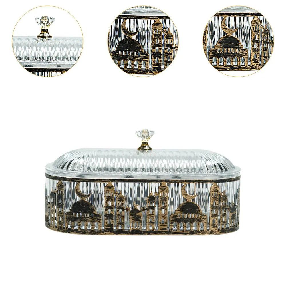 Декоративный поднос для обеденного стола Ид Мубарак Контейнер для сухофруктов Рамадан Десерт Коробка для хранения Настольный