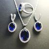 European and American Zircon Jewelry Set Jewelry Ring Necklace Earrings Inlay