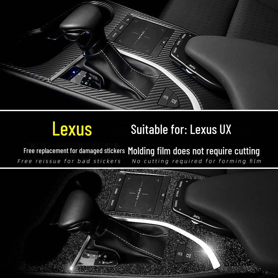 Наклейка на консоль из углеродного волокна «Звездное небо» для интерьера Lexus UX 19-20, модификация рычага переключения передач