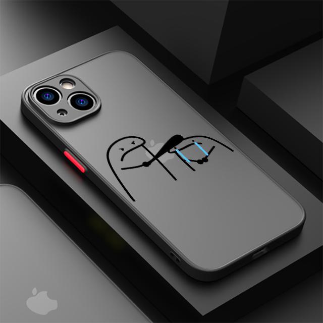 Забавный Мультяшный Мужчина Крутой Чехол Для Apple iPhone 15 11 14 13 12 Pro 7 XR X XS Max 8 Plus 6 6S SE 2022 15Pro Черный Матовый Телефон Funda
