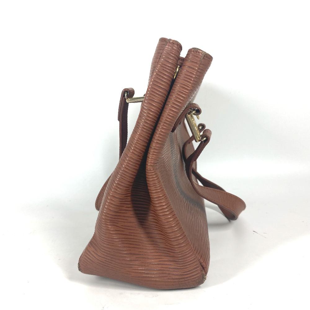 FENDI vintage FF logo Tote Bag Shoulder Bag Hand Bag Leather Brown