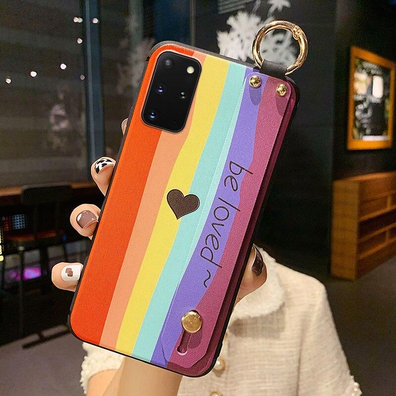 Чехол для Samsung Galaxy S9 S10 S20 FE S21 ultra A52 A51 A31 A12 A72 A32 A20 A21s A50 A70 A71 Note 20 plus, чехол-держатель для телефона с ремешком на запястье