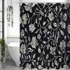 Цветочный декоративный узор занавеска для душа, декоративная занавеска для душа для ванной комнаты, водонепроницаемая занавеска для душа с крючками