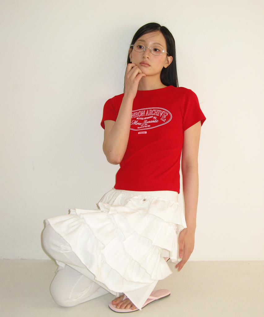 Ronron Cancan Tiered Midi Skirt White